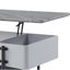 Table basse grise et blanche ultrabrillante avec espace de rangement mobile