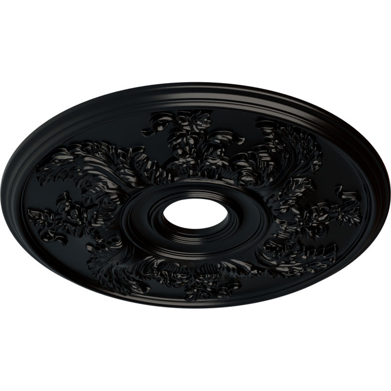 Médaillon de plafond torsadé 23 5/8 po x P 4 5/8 po x P 1 7/8 po (convient aux auvents jusqu'à 8 3/8 po), Noir de jais