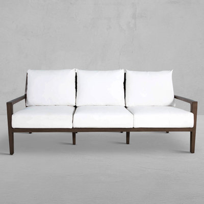 Savannah Aluminum Sofa - Oak/Raffia
