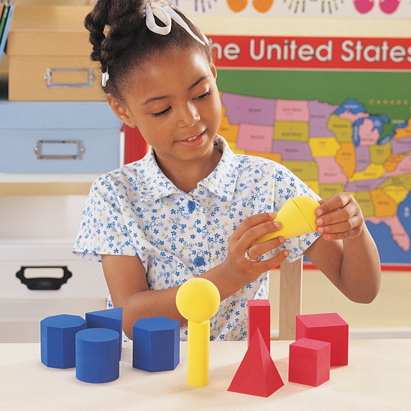 Colorful Soft Foam 3D Geometric Shapes Set of 12