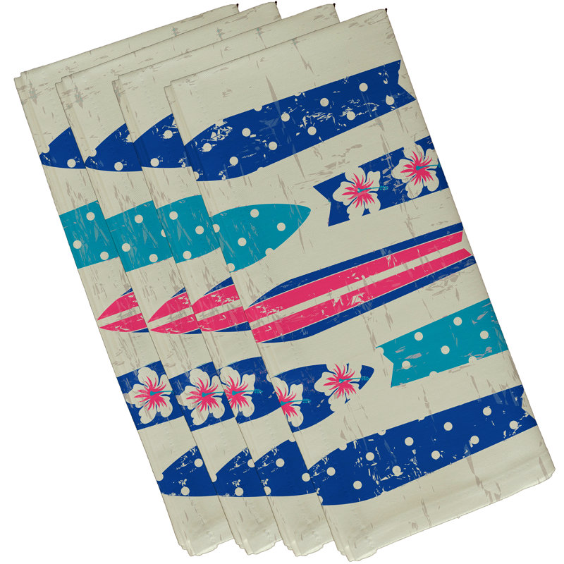 Ensemble de serviettes 4 pièces Valleywood Dean, L 18 po x L 18 po, bleu