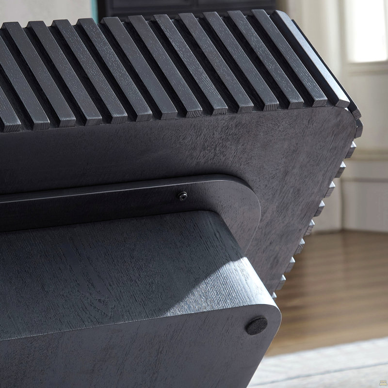 Table basse carrée 31,5 pouces Handcraft, H 13,78 po x L 31,5 po x l 31,5 po, Noir
