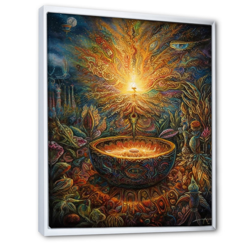 Célébration au paradis de Pâques - impression, Cadre flottant blanc, H 40 po x l 30 po x P 1,5 po