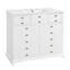  Vanity with Ceramic Sink, Solid Wood Cabinet with 2 Drawers and Soft Closing Doors, Freestanding Design