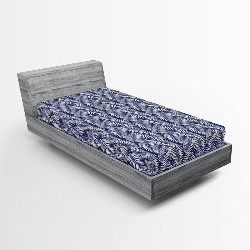  Ensemble de draps-housses pour chambre d'amis, Drap-housse simple TG, Bleu marine / blanc