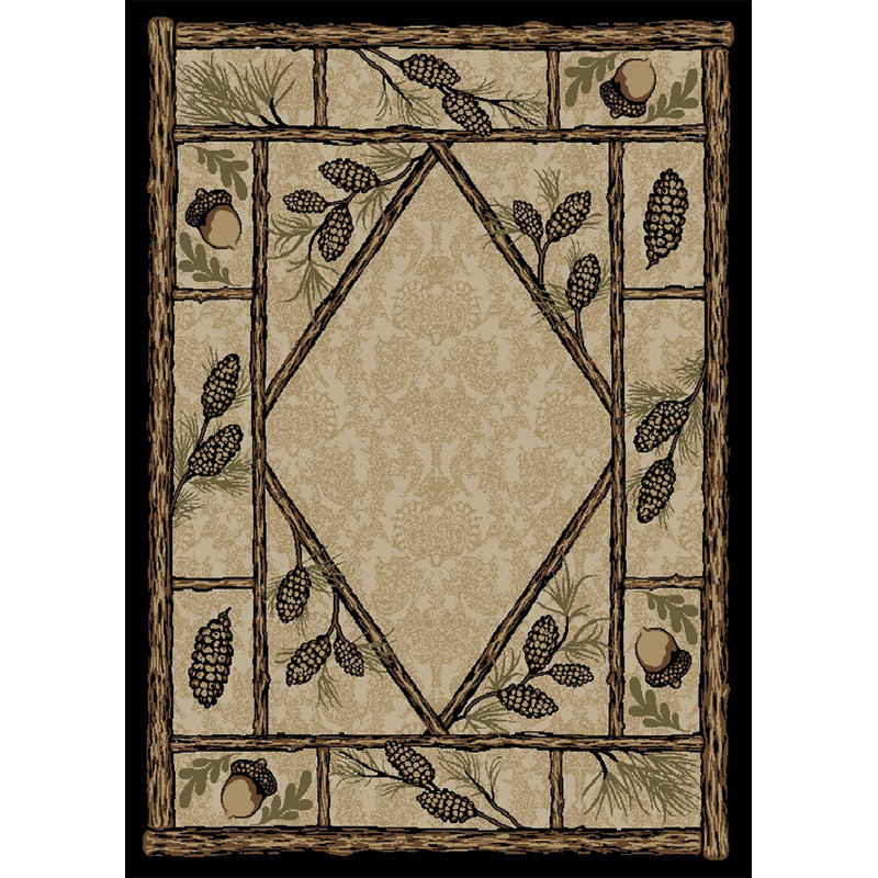 Tapis beige / noir Seagle, Rectangle 2 pi x 3 pi