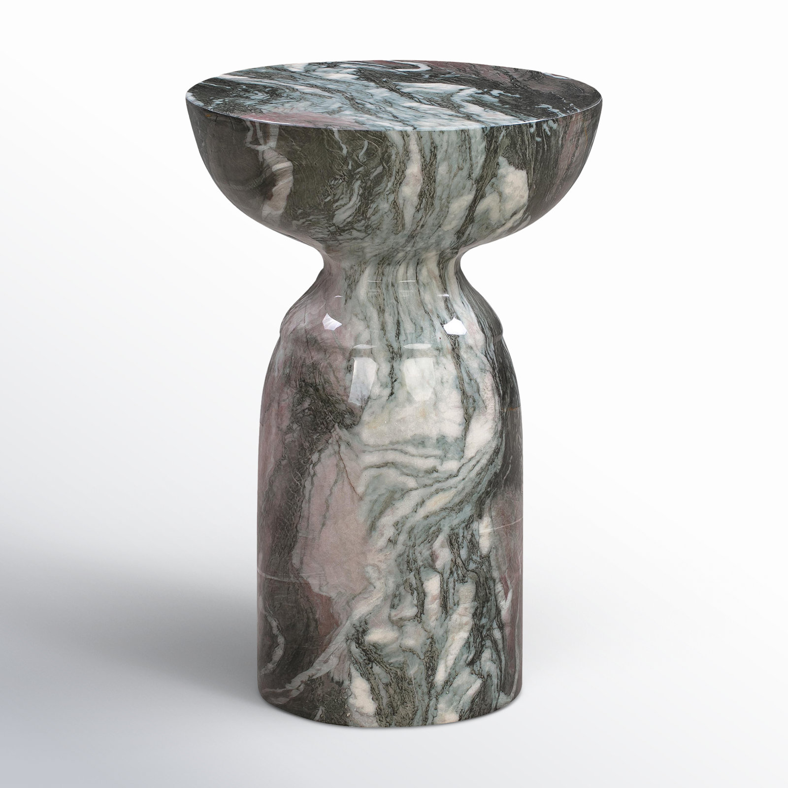 Macey End Table, Gray/Blush Marble