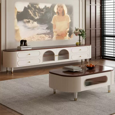 Solid wood TV stand and coffee table