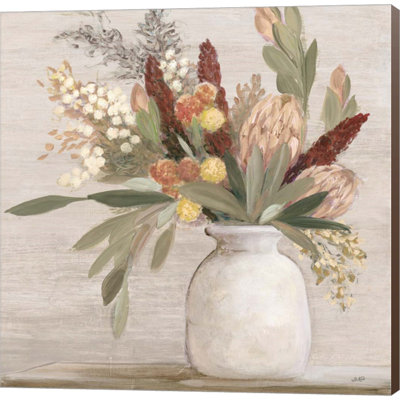 «Warm Protea Still Life Crop» par Julia Purinton, impression sur toile tendue