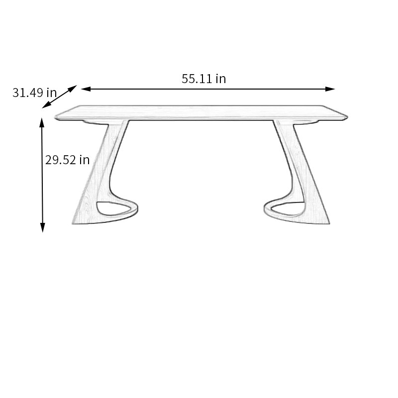 Ensemble repas pour 6 personnes, L 31,49 po x L 55,11 po, Frêne