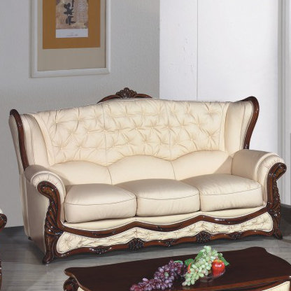 Click Genuine Leather Sofa, Brown