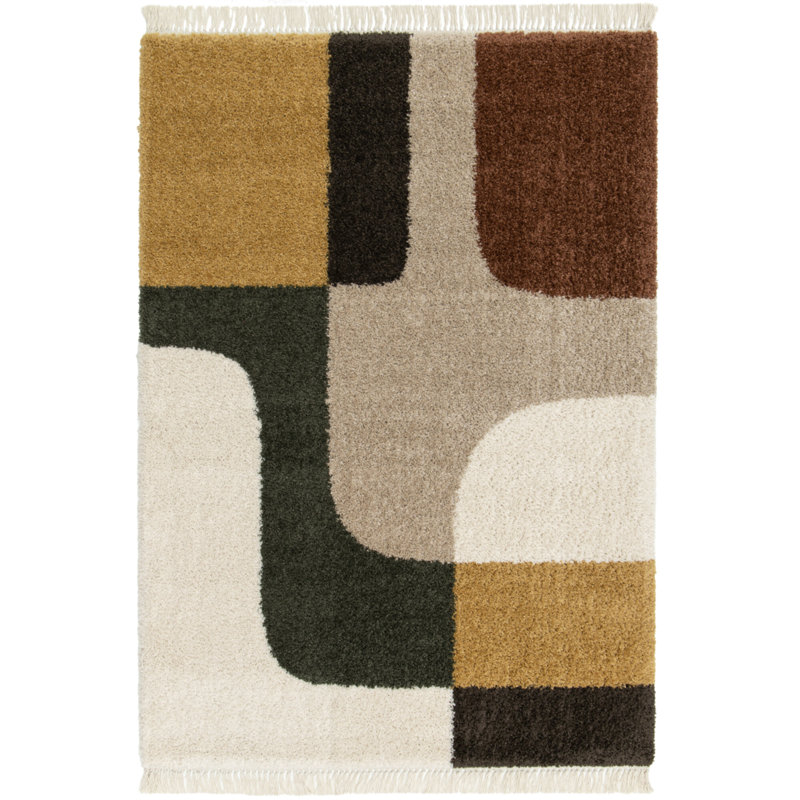 Abstract Shag Area Rug, Rectangle 160 x 230 cm