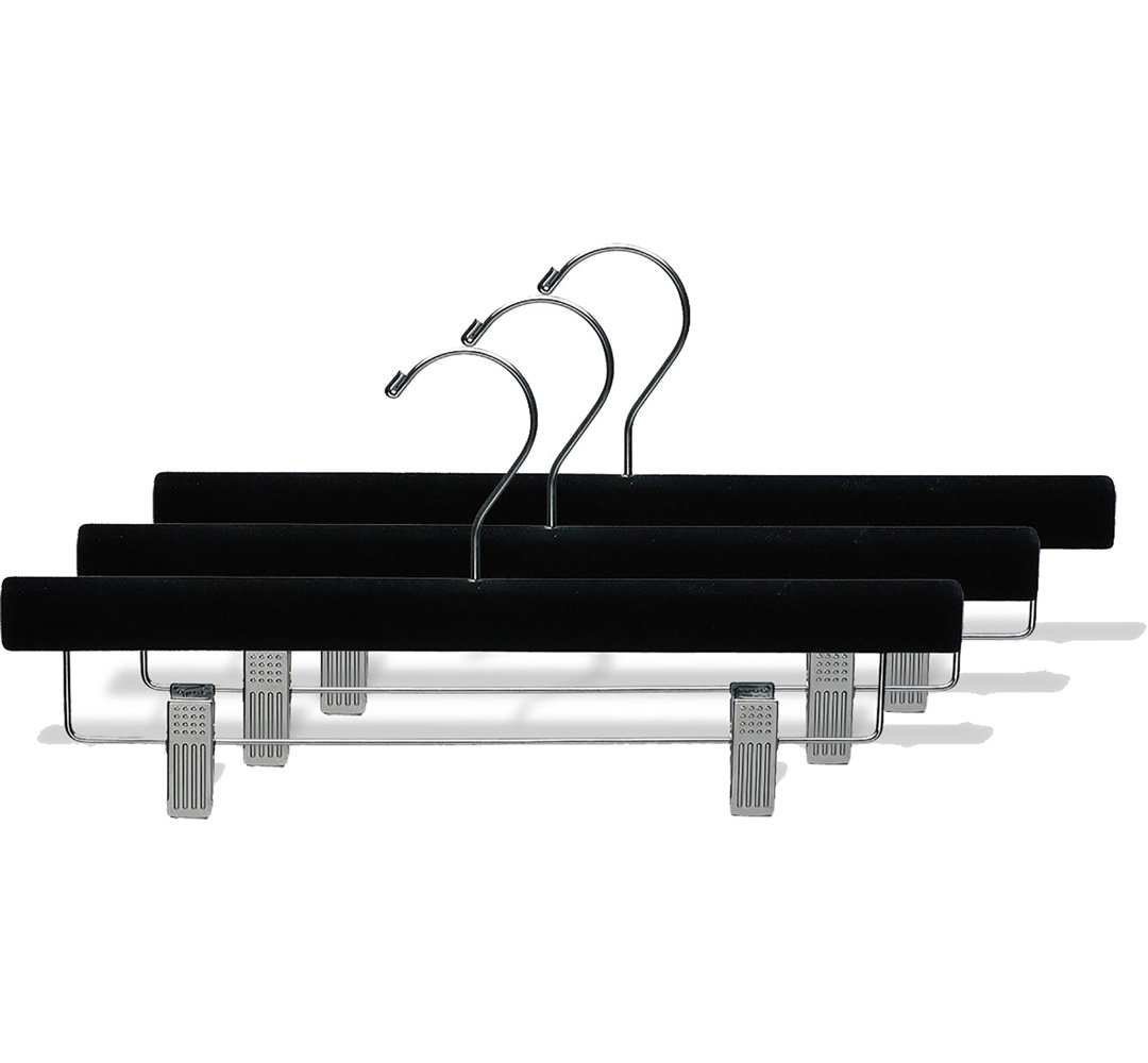 Non-Slip Hangers With Clips for Skirt/Pants (Set of 100) Rebrilliant