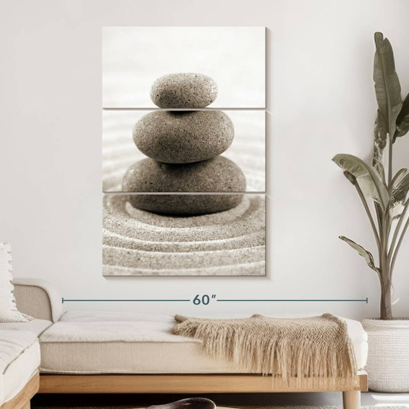  «Stone Stack On Zen Garden», H 50 po x l 32 po