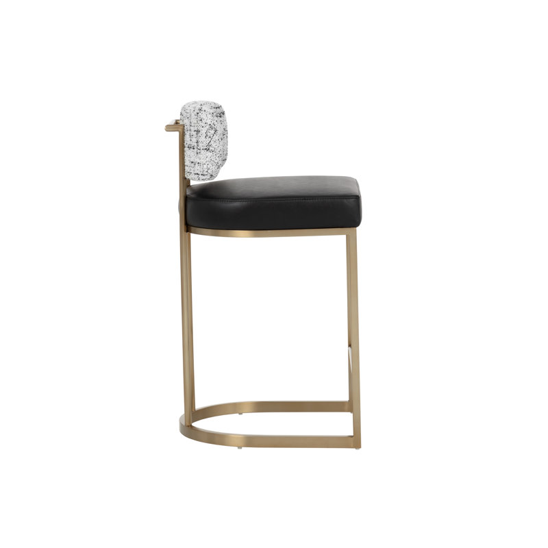 Tabouret de comptoir Larissa - noir Bravo / bouleau Halton, Tabouret de bar (siège d’une hauteur de 30,5 po
