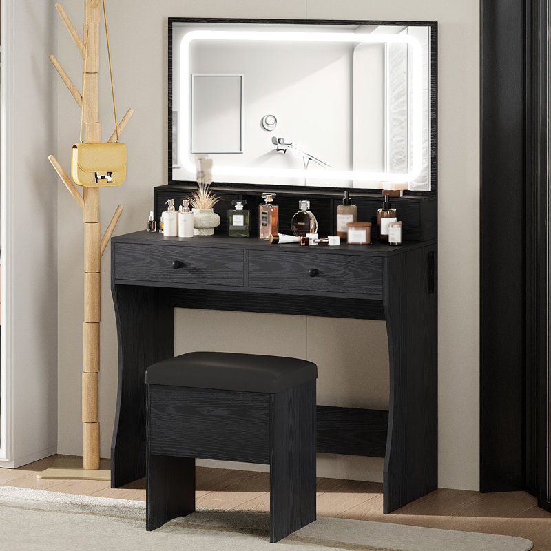 Meuble-lavabo Baelyn, Noir