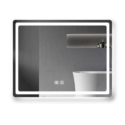 30,94 po Miroir de salle de bain H - -, cuivre, reflet transparent 24,16 po W avec protection, réflexion, installation facile