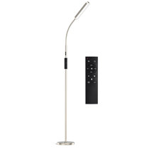 LMiSQ LED Lamp with Remote Control and Foot Switch 53in Modern, Living Room  Bright 48W Dimmable 3 Color Black Standing Lamp with 1H Timer Corner Floor