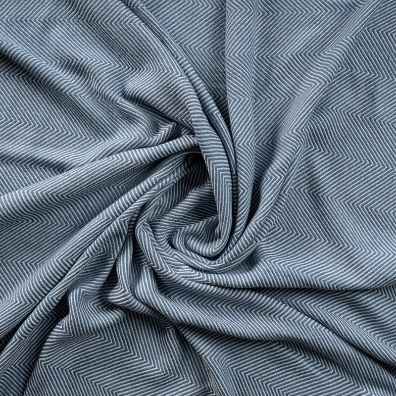 Jeté à chevrons 100% coton Vincenza, Bleu