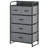 5-Drawer Fabric Dresser And 4-Tier Storage Organizer Tower With Steel Frame And Wooden Top For Bedroom And Entryway, Gray | Gift Idea-1384560338