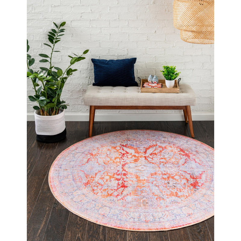 Chenille Oriental Indoor Rug, Round 3'6"