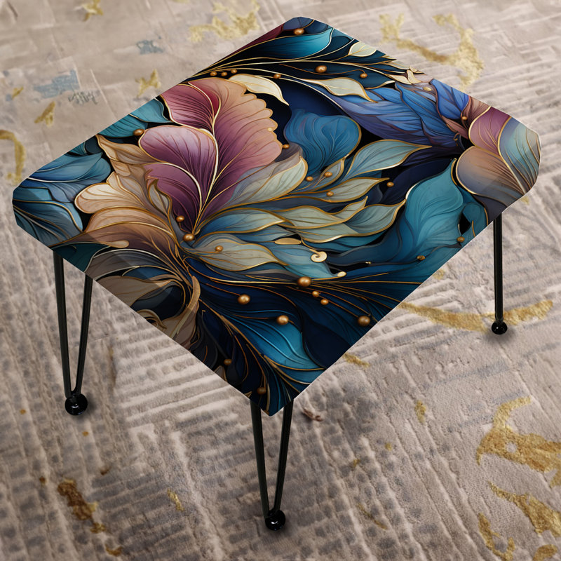 Spirale à motif floral bohème - Repose-pieds rectangulaire bohème