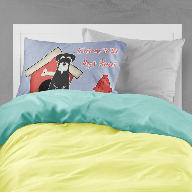Taie d’oreiller chien house, Schnauzer debout