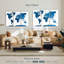 «Blue Textured World Map», reproduction sur toile-465969279