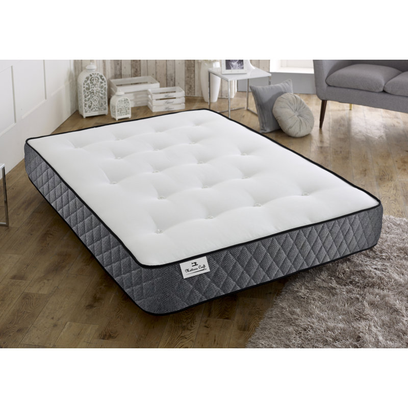 Text Mattress Craft 20cm Medium Firmness Memory Foam Open Coil Mattress, Super Kingsize (6')