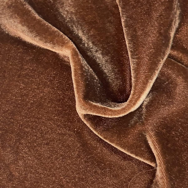 Copper Brown Queen Faux Silk Velvet Duvet Cover Set