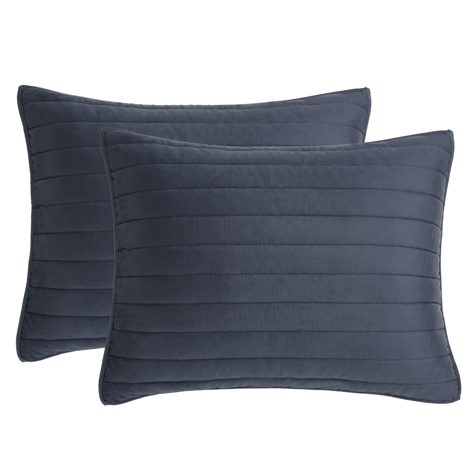 Cotton Quilt Set, Queen Quilt + 2 Standard Shams, Navy