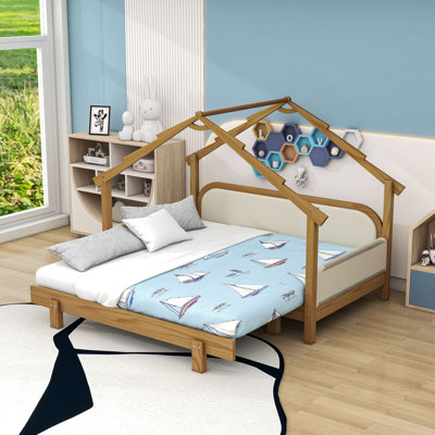 Lit simple en bois pour enfants avec lattes