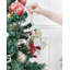 Ensemble de 2 décorations de Noël enneigées 3,9 "avec baies rouges et cloche (ensemble de 2 pièces)