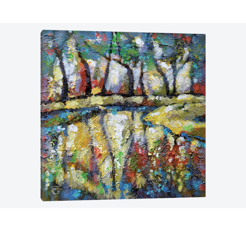 « summer creek », impression sur toile, H 18 po x l 18 po x P 1,5 po, Toile tendue, Pas de tapis