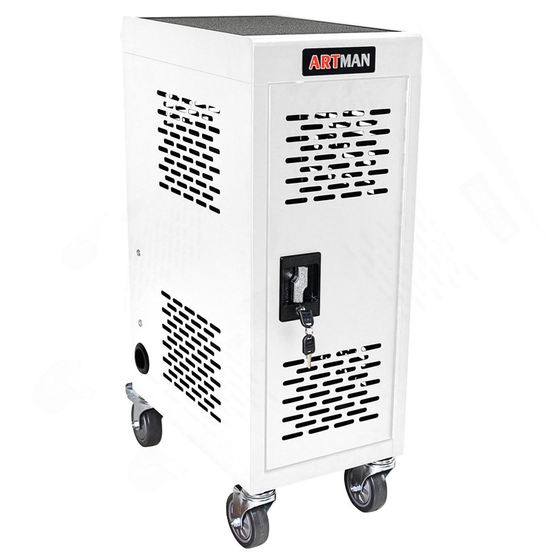 Removable Locking Charging Cabinet  Laptop, Chromebook, White
