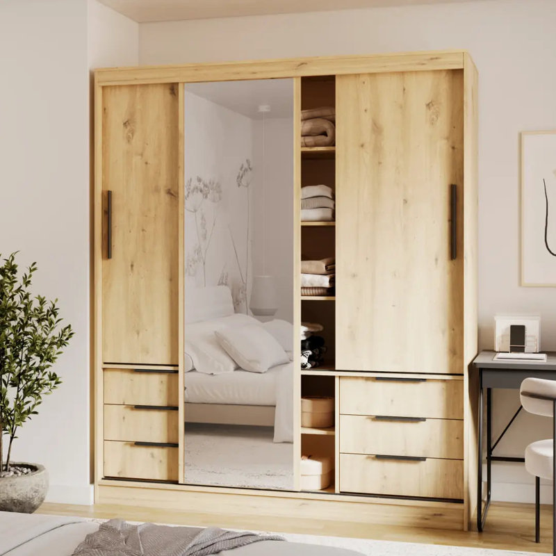 Manufactured Wood Wardrobe, Oak Artisan