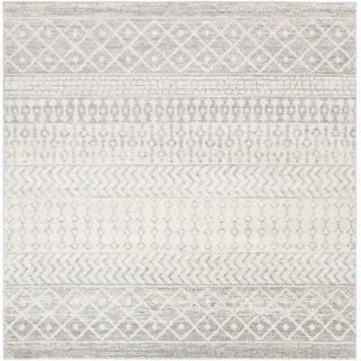 Warkentin Geometric Light Gray/Gray/White Area Rug