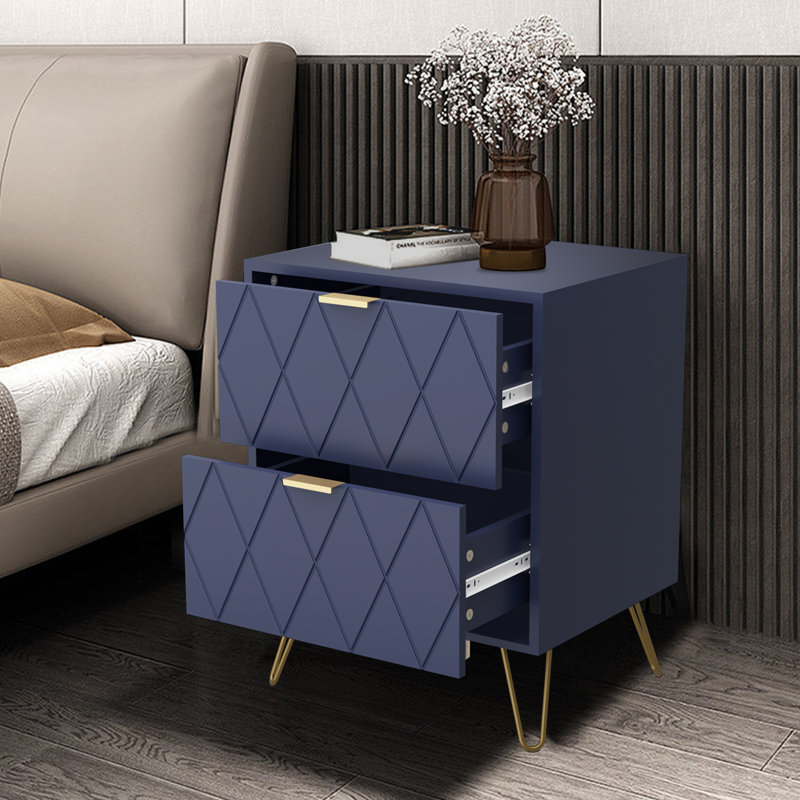 Marable 15.7'' W Nightstand, Navy Blue
