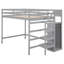 Full Size Loft Bed With Grey Built-in Storage And Mounting Facilities - Bedroom Asset Multi-purpose Stairs Space-1439397550