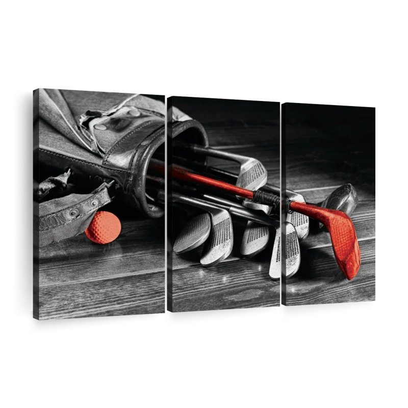 Golf Equipment Pop Multi Piece Canvas Print, H 20 po x l 33 po x P 1,25 po