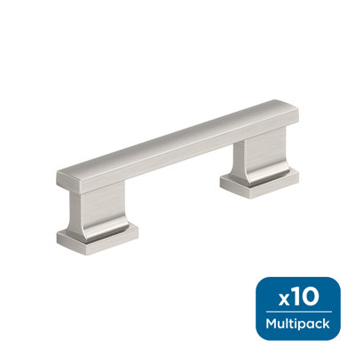 Poignée d'armoire en nickel satiné de centre à centre Triomphe 3 pouces (76 mm) - paquet de 10
