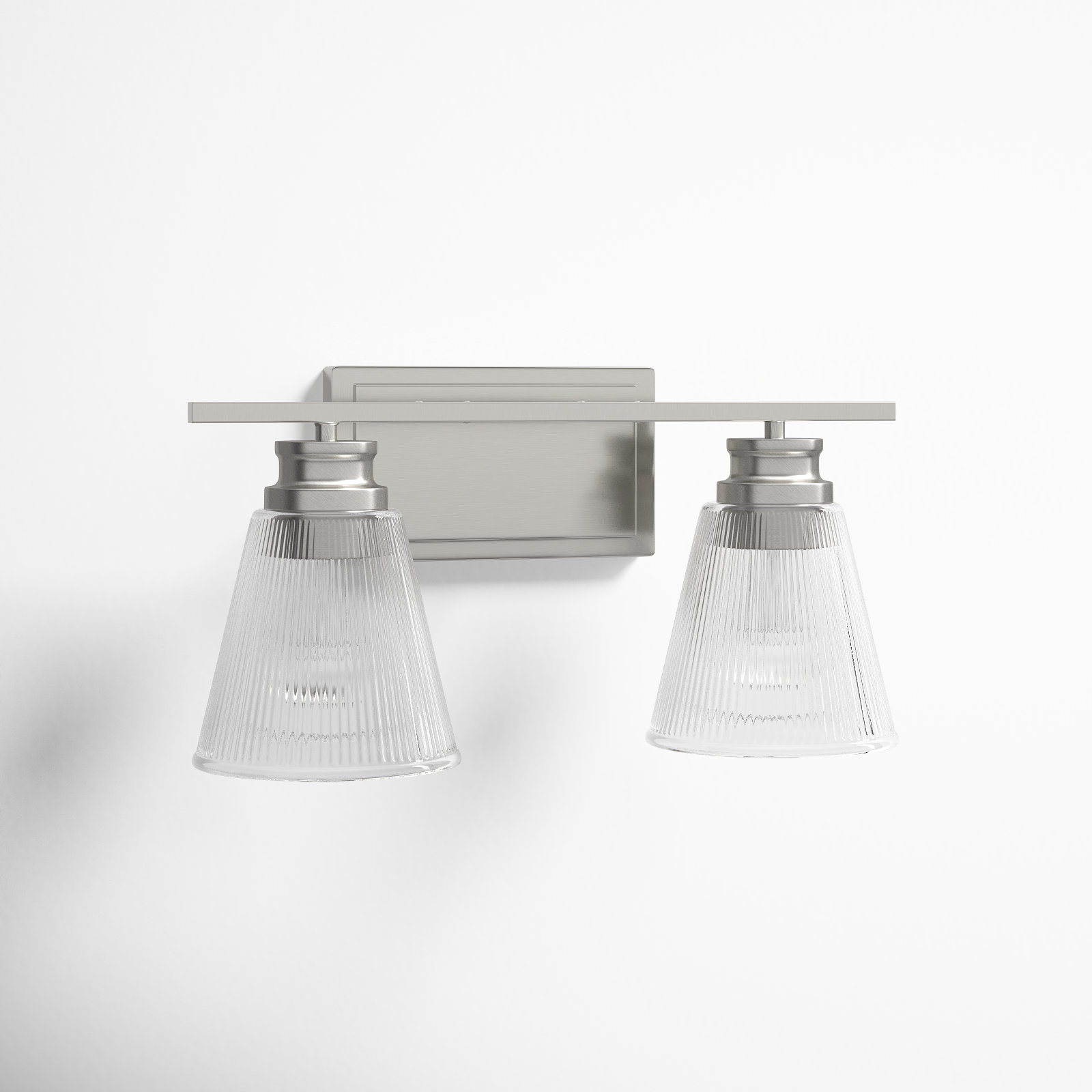 Orsina 2 Light Ribbed Dimmable Vanity Light, Brushed Nickel