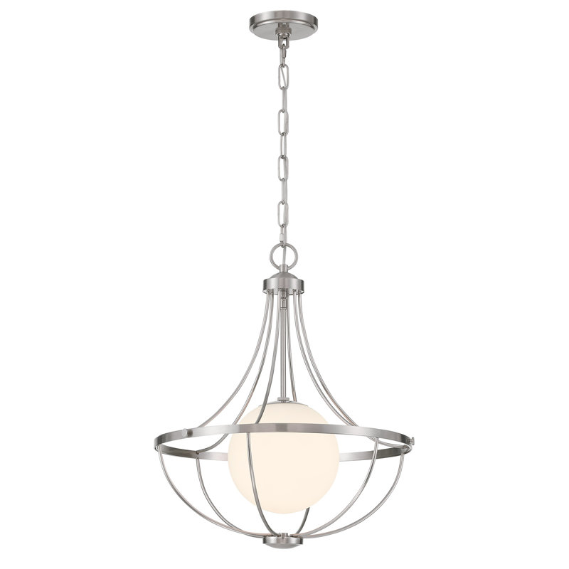 Luminaire suspendu 1 lumière Elyott, Nickel brossé
