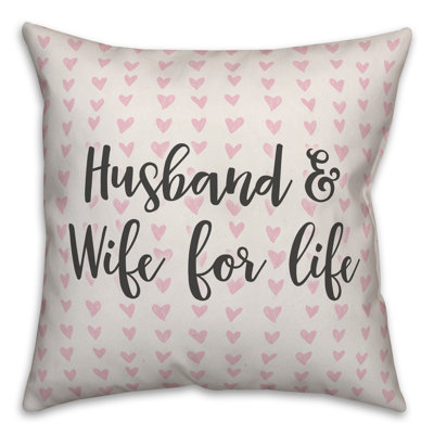  Coussin décoratif «Husband and Wife for Life in Hearts»