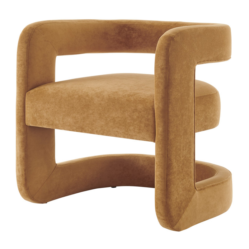 Boback 27.5'' Wide Barrel Chair, Dainty Caramel