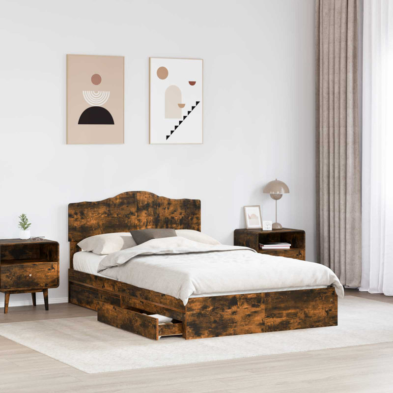 Bed, Smoked Oak, Double (4'6)