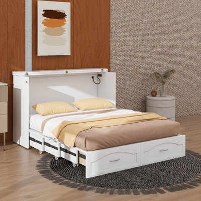 Queen Murphy Bed With Drawer And USB
