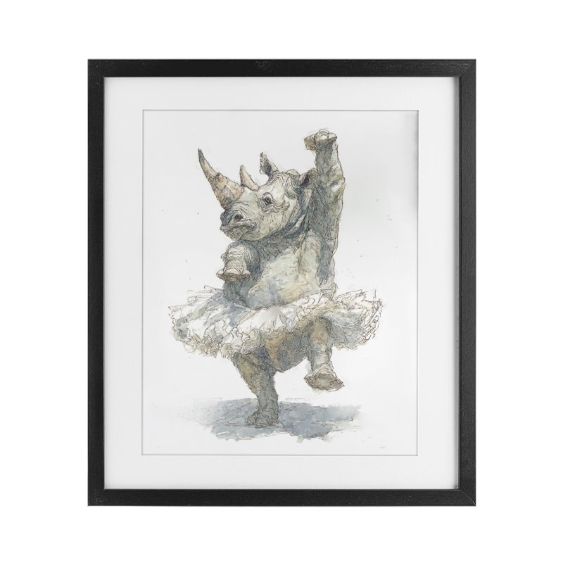 Ballet Rhino Tutu, reproduction encadrée sous verre, conception de Ziwei Li, Cadre noir minuit, H 16 po x l 13 po
