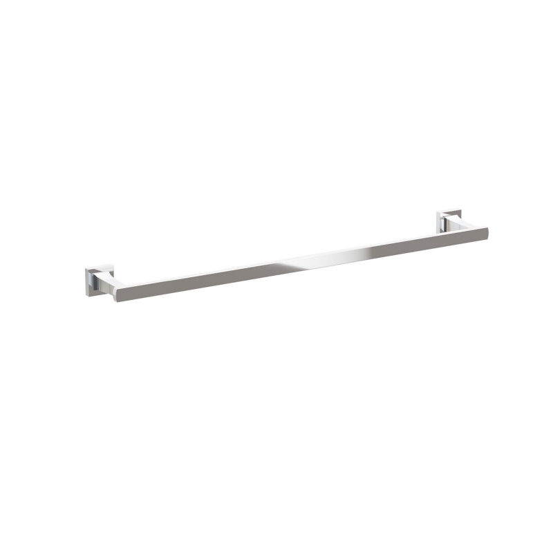 Porte-serviettes évasé transitionnel de 18 po Emtek avec petite rosette carrée, Chrome poli