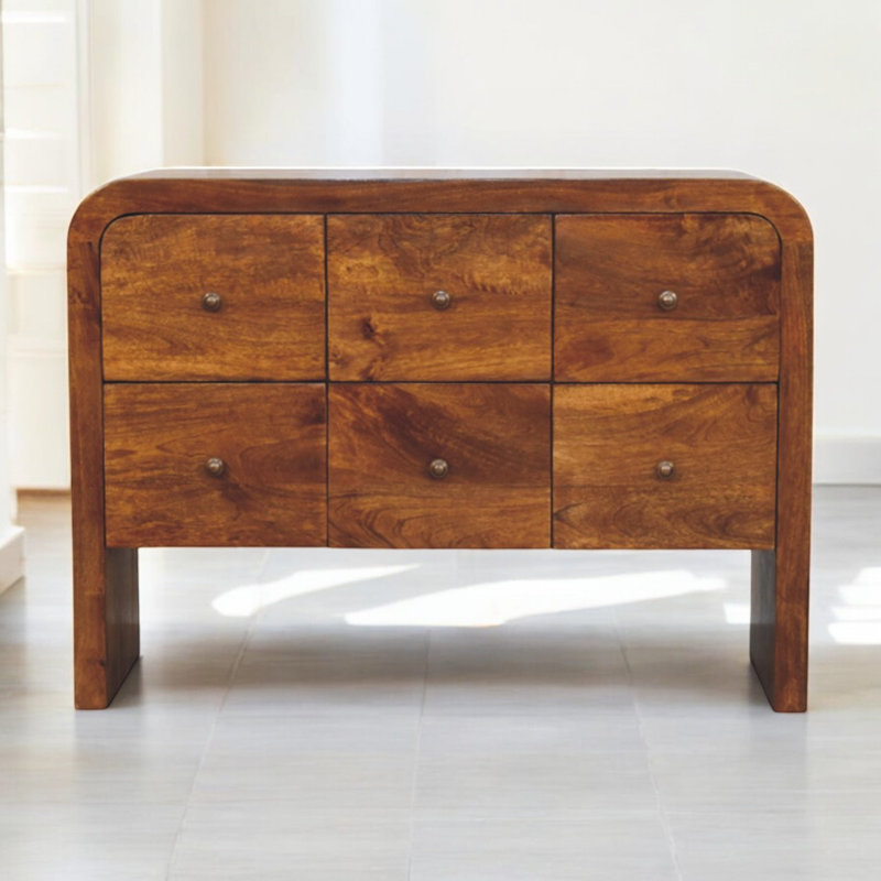 Naponee Solid Wood 6 - Drawer Rectangle Accent Chest